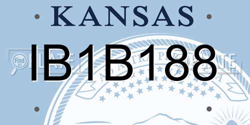 IB1B188 Kansas License Plate