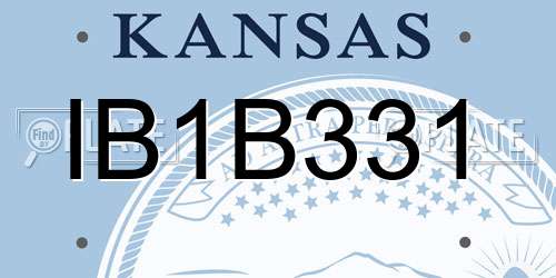 IB1B331 Kansas License Plate