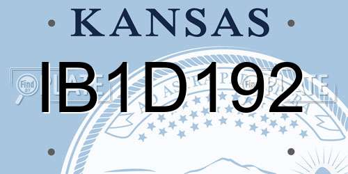 IB1D192 Kansas License Plate