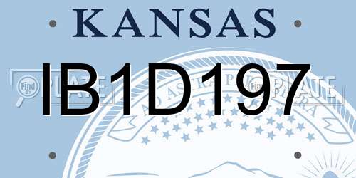IB1D197 Kansas License Plate