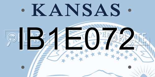 IB1E072 Kansas License Plate