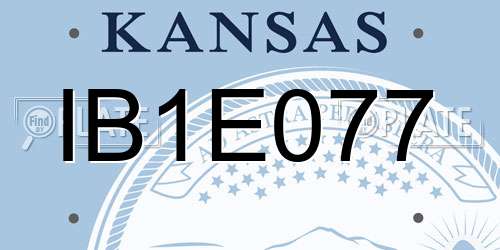 IB1E077 Kansas License Plate