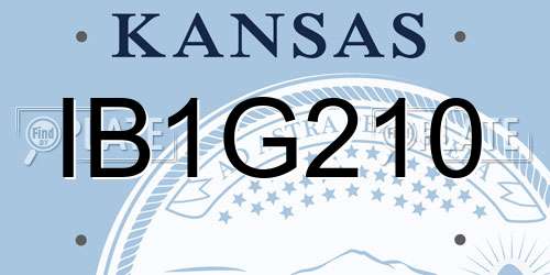IB1G210 Kansas License Plate