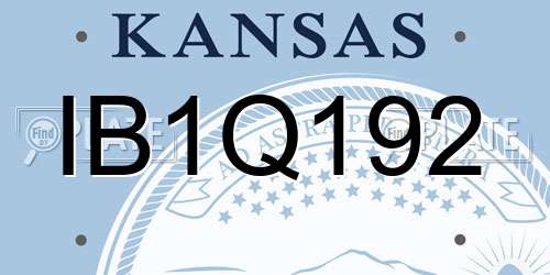 IB1Q192 Kansas License Plate