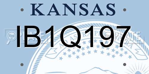 IB1Q197 Kansas License Plate