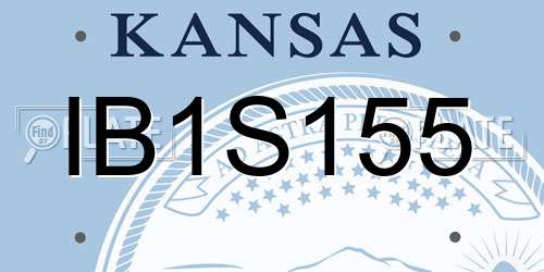 IB1S155 Kansas License Plate