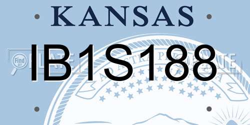 IB1S188 Kansas License Plate