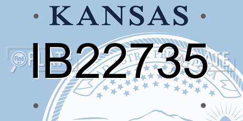 IB22735 Kansas License Plate