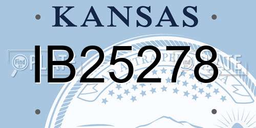 IB25278 Kansas License Plate