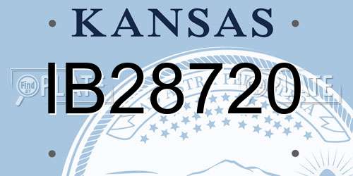 IB28720 Kansas License Plate