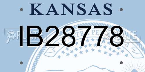 IB28778 Kansas License Plate