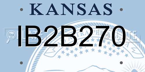 IB2B270 Kansas License Plate