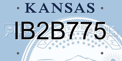 IB2B775 Kansas License Plate