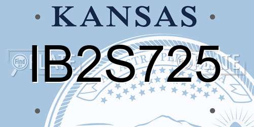 IB2S725 Kansas License Plate