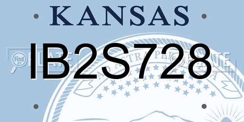 IB2S728 Kansas License Plate