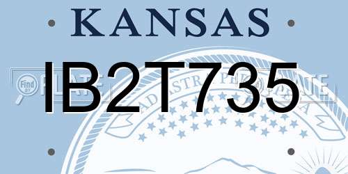 IB2T735 Kansas License Plate