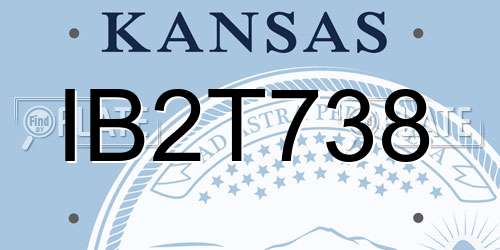 IB2T738 Kansas License Plate