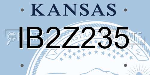 IB2Z235 Kansas License Plate