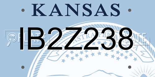 IB2Z238 Kansas License Plate