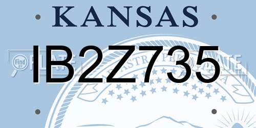 IB2Z735 Kansas License Plate
