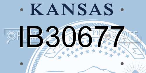 IB30677 Kansas License Plate