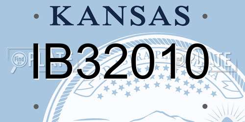 IB32010 Kansas License Plate