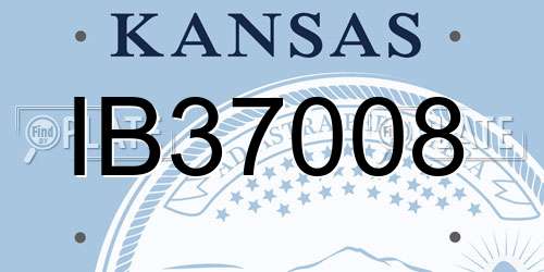IB37008 Kansas License Plate