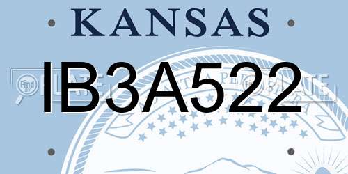 IB3A522 Kansas License Plate