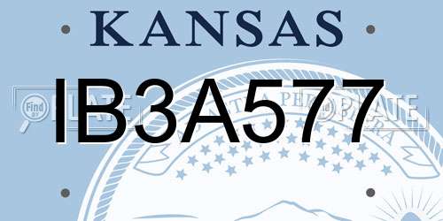 IB3A577 Kansas License Plate