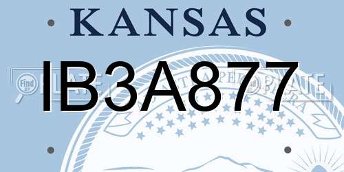 IB3A877 Kansas License Plate