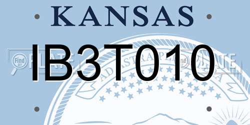 IB3T010 Kansas License Plate