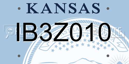 IB3Z010 Kansas License Plate