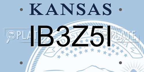 IB3Z5I Kansas License Plate