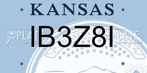 IB3Z8I Kansas License Plate