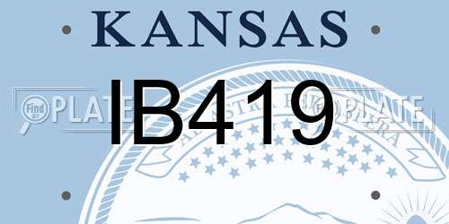 IB419 Kansas License Plate