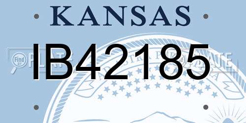 IB42185 Kansas License Plate