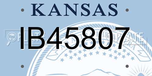 IB45807 Kansas License Plate