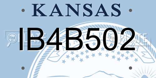 IB4B502 Kansas License Plate