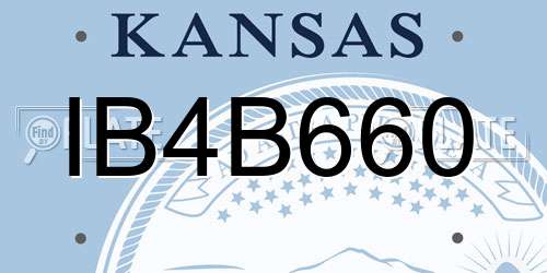 IB4B660 Kansas License Plate