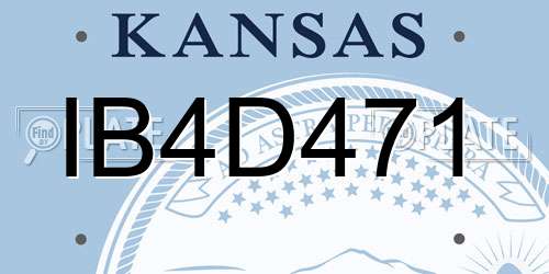 IB4D471 Kansas License Plate