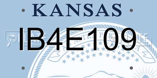 IB4E109 Kansas License Plate