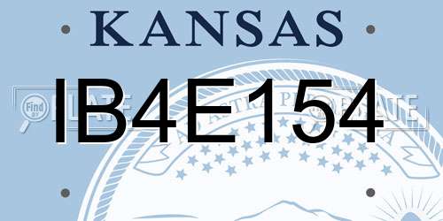 IB4E154 Kansas License Plate