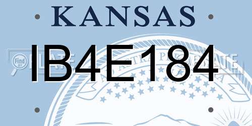 IB4E184 Kansas License Plate