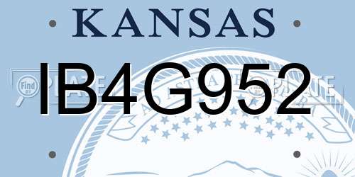 IB4G952 Kansas License Plate