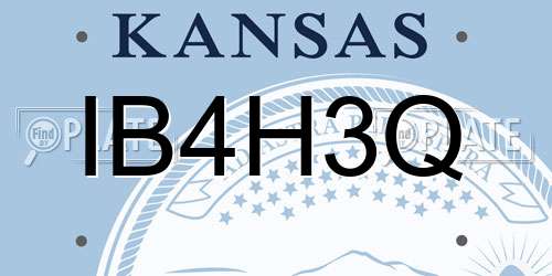 IB4H3Q Kansas License Plate