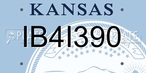 IB4I390 Kansas License Plate