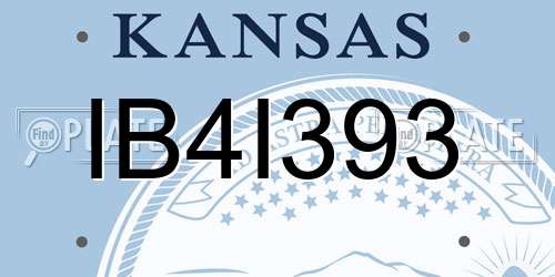 IB4I393 Kansas License Plate