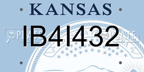 IB4I432 Kansas License Plate