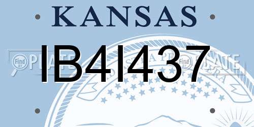 IB4I437 Kansas License Plate