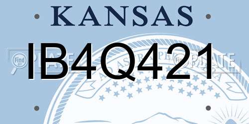IB4Q421 Kansas License Plate